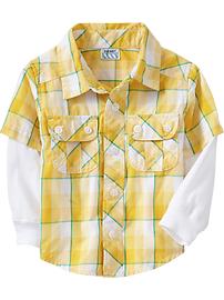 2-in-1 Plaid Shirts for Baby