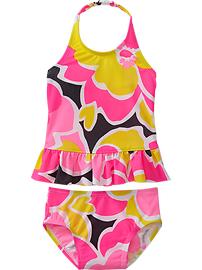 Ruffled Floral-Print Tankinis for Baby