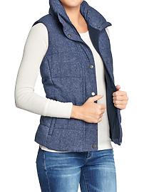 Women's Quilted Tweed Puffa Vests