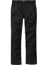 Boys Plain-Front Skinny Uniform Khakis