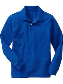 Boys Uniform Long-Sleeved Pique Polos