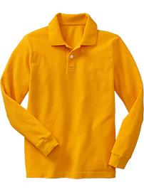 Boys Uniform Long-Sleeved Pique Polos
