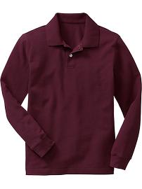 Boys Uniform Long-Sleeved Pique Polos