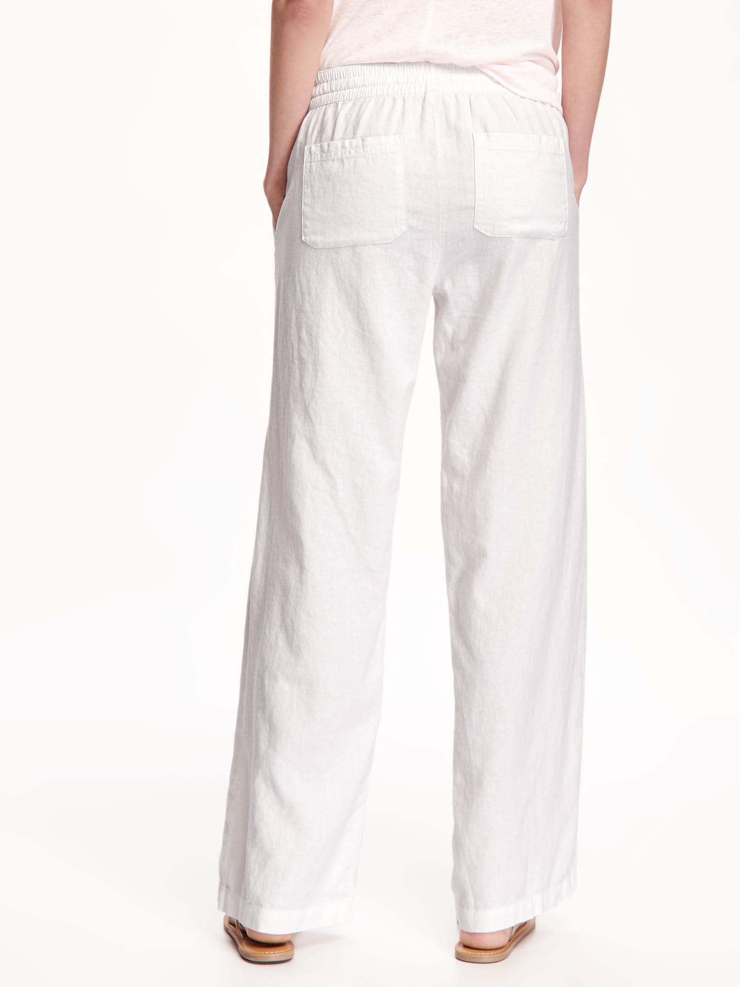 Mid-Rise Linen-Blend Pants for Women 