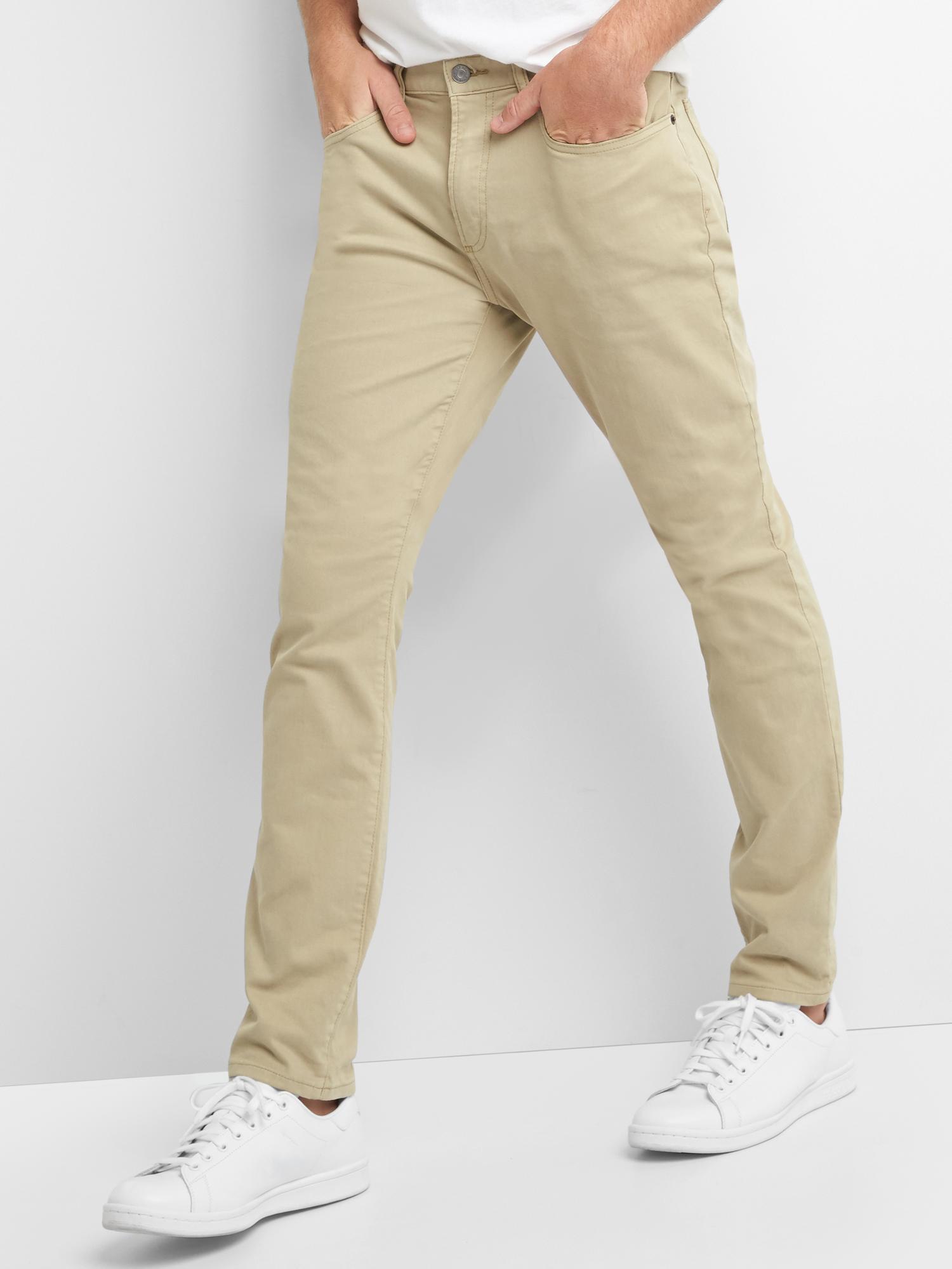 skinny jeans in khaki color