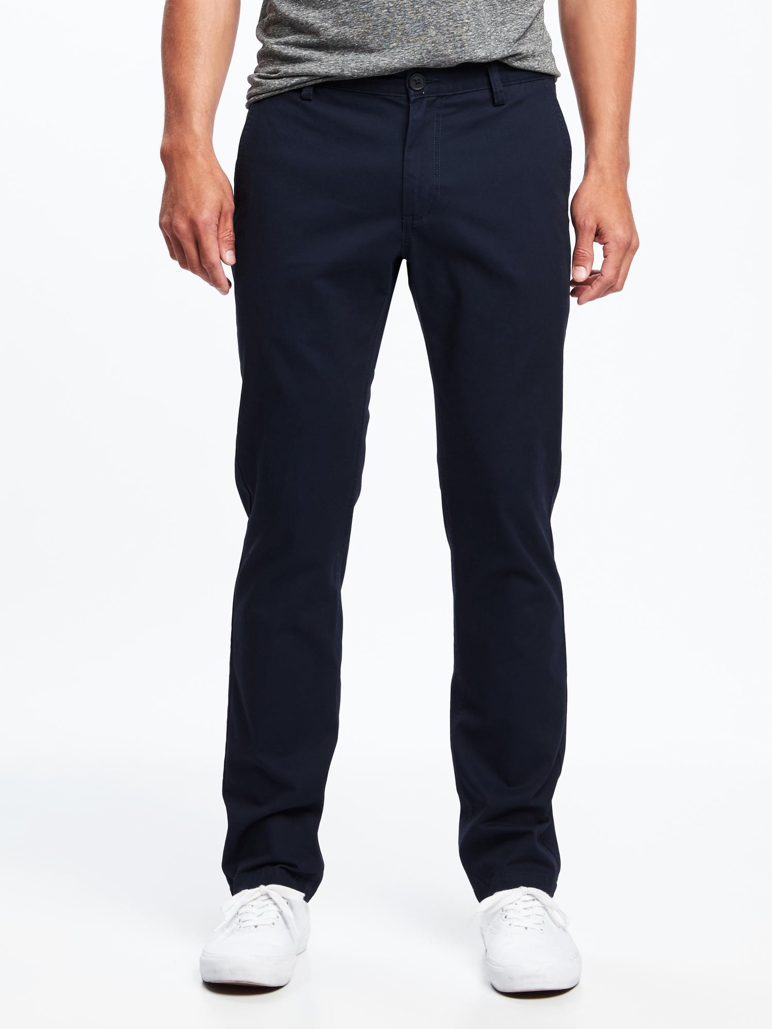 slim uniform khakis for men