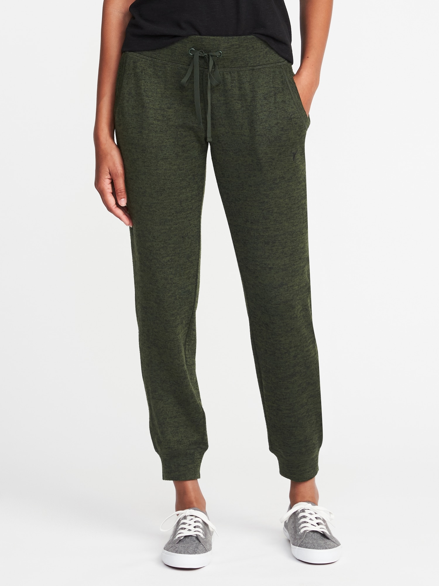 Mid-Rise Sweater-Knit Joggers for Women 