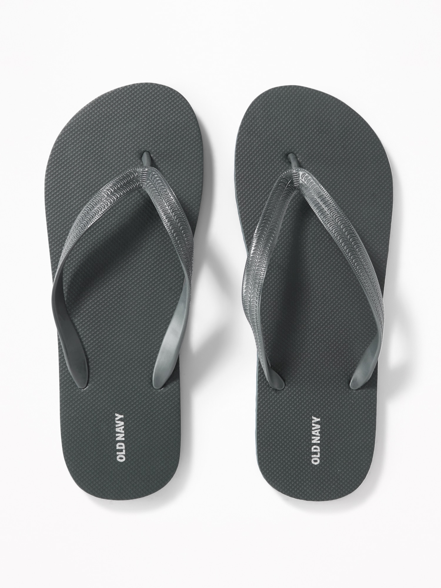 grey flip flops