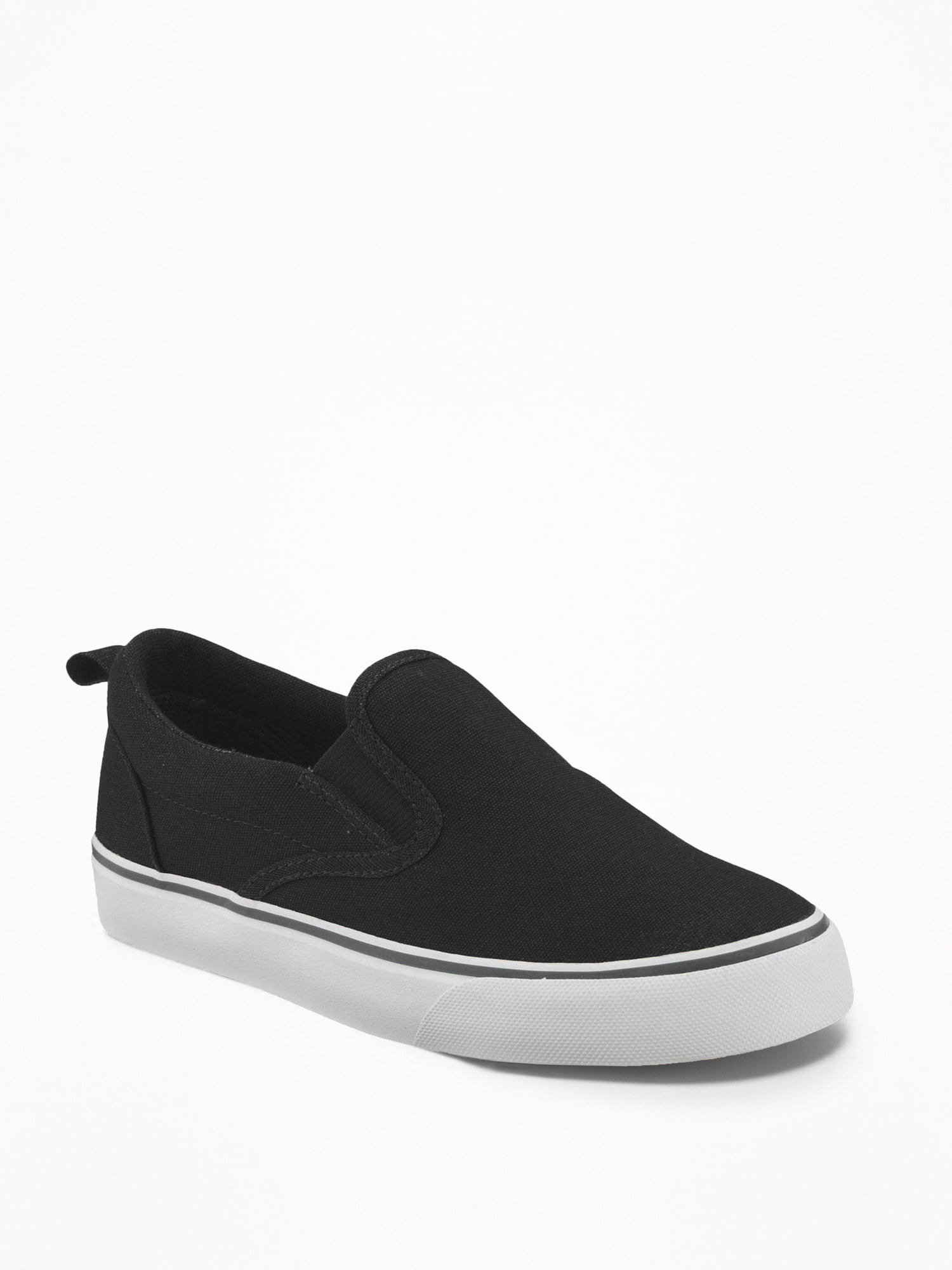 boys black slip on shoes