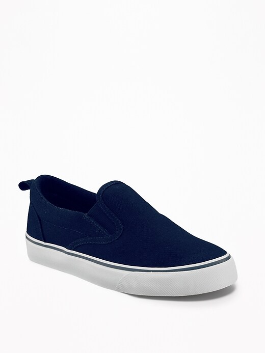 navy canvas slip on shoes