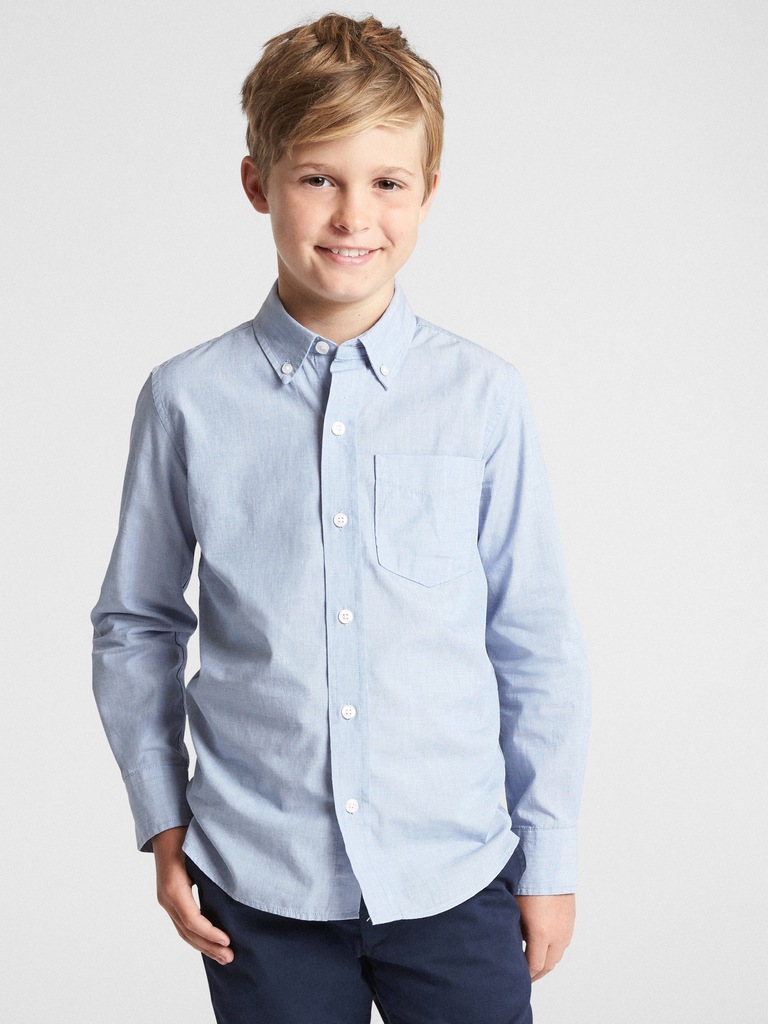 Kids Uniform Poplin Long Sleeve Shirt