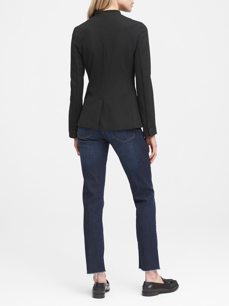 Unstructured Stretch Ponte Blazer