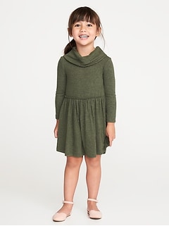 Toddler Dresses Jumpsuits Old Navy Fit Flare Plush Knit Cowl Neck Dress For Toddler S
