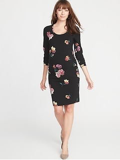 Maternity Scoop Neck Bodycon Dress Maternity Scoop Neck Bodycon Dress