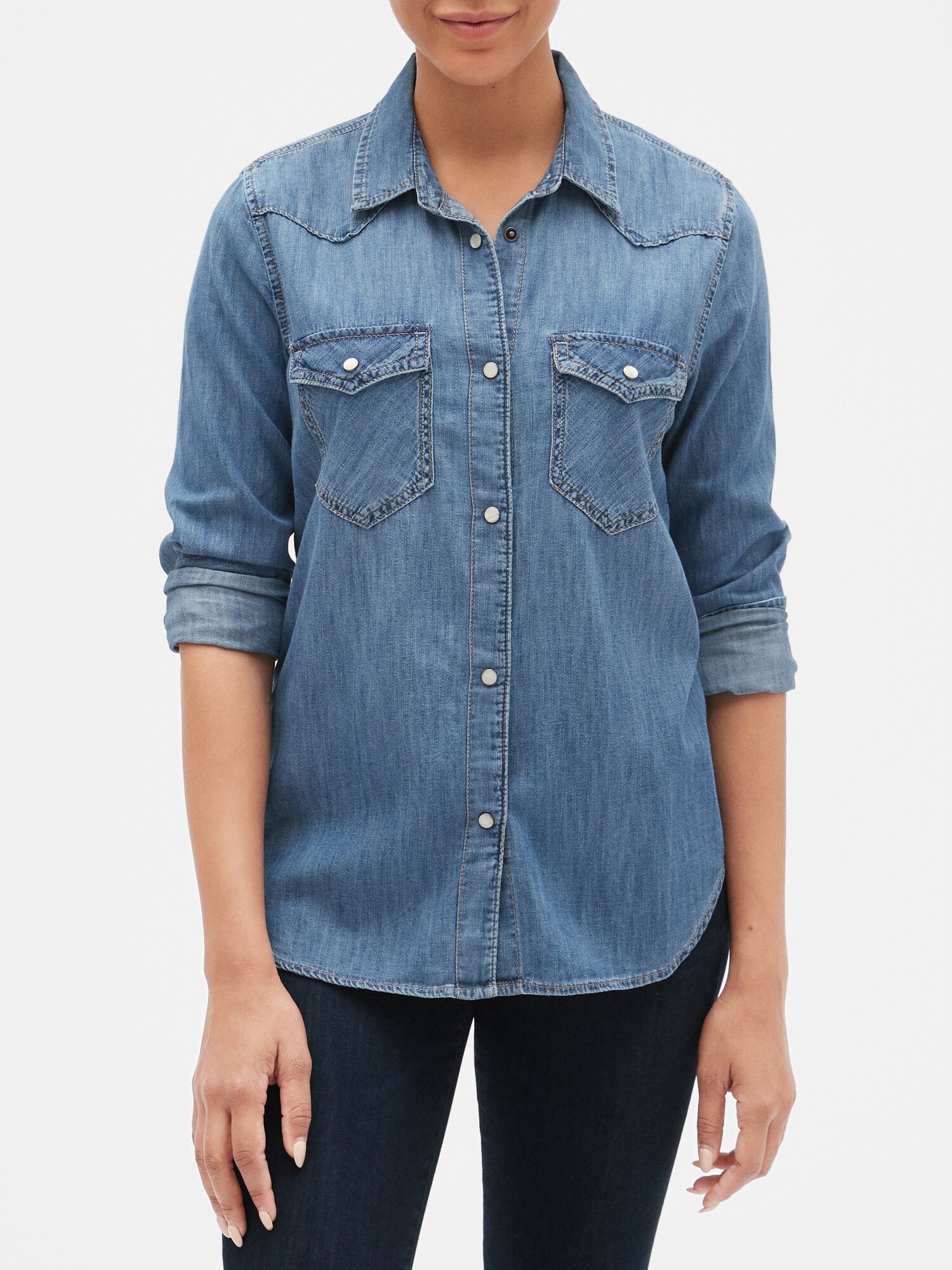 gap denim western shirt