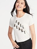 Luxe Slim-Fit Graphic Tee for Women (Full Heart)