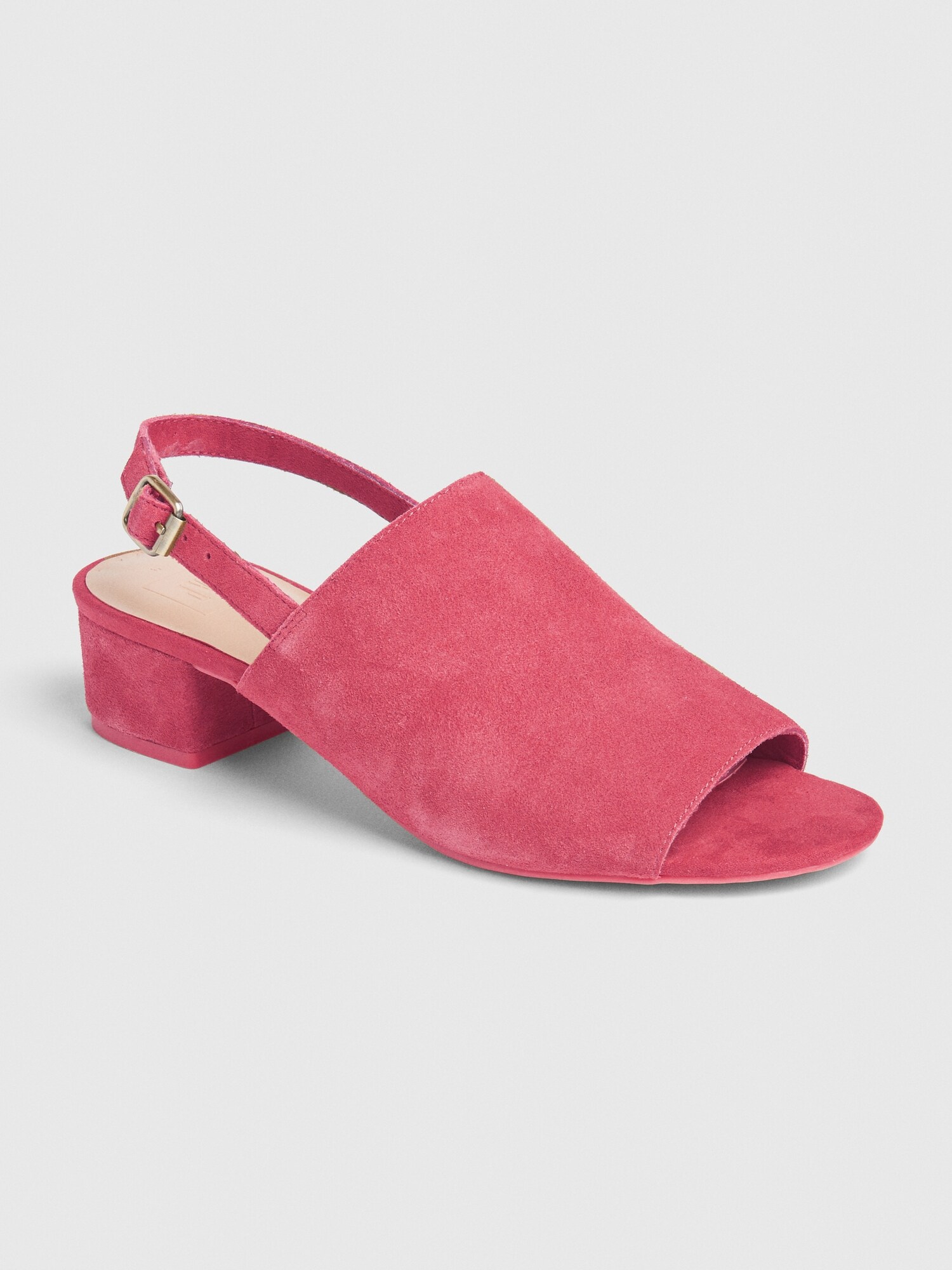 red block heel mules