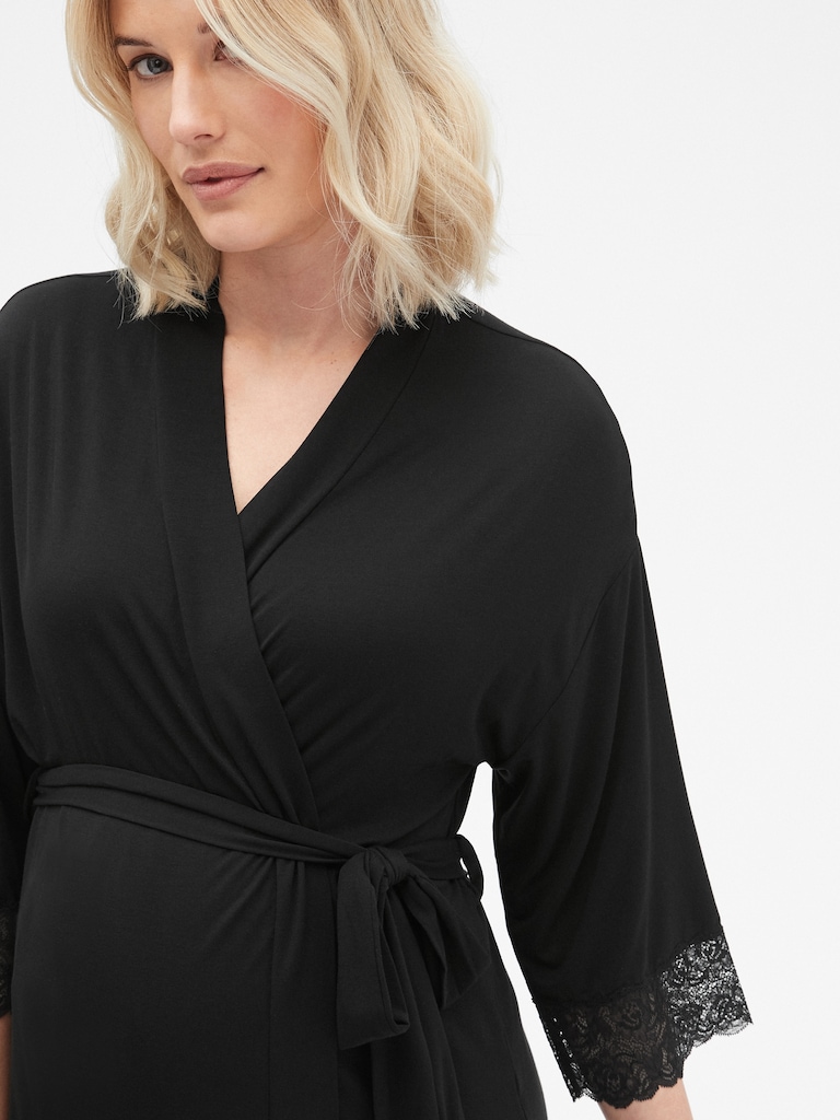 Maternity Softest Modal Lace-Trim Robe