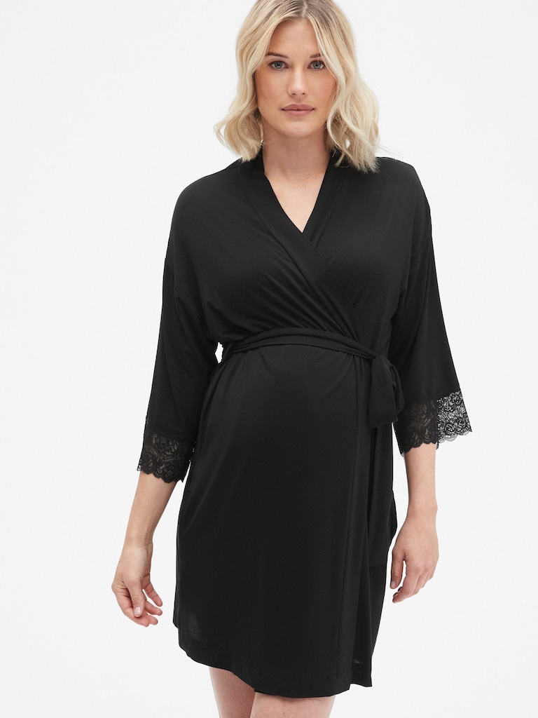 Maternity Softest Modal Lace-Trim Robe