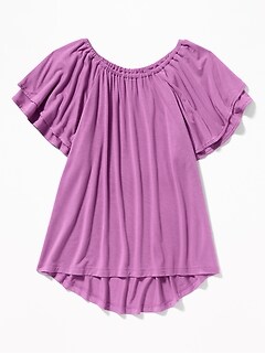 S Plus Size Clothing Old Navy Tiered Flutter Sleeve Jersey Tunic For S