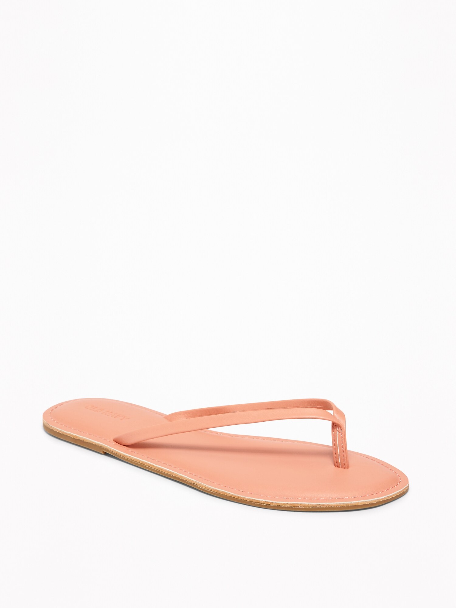 pink leather flip flops