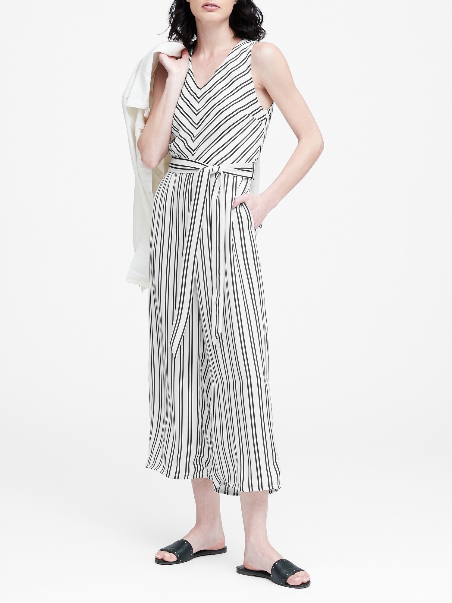 banana republic tie waist jumpsuit