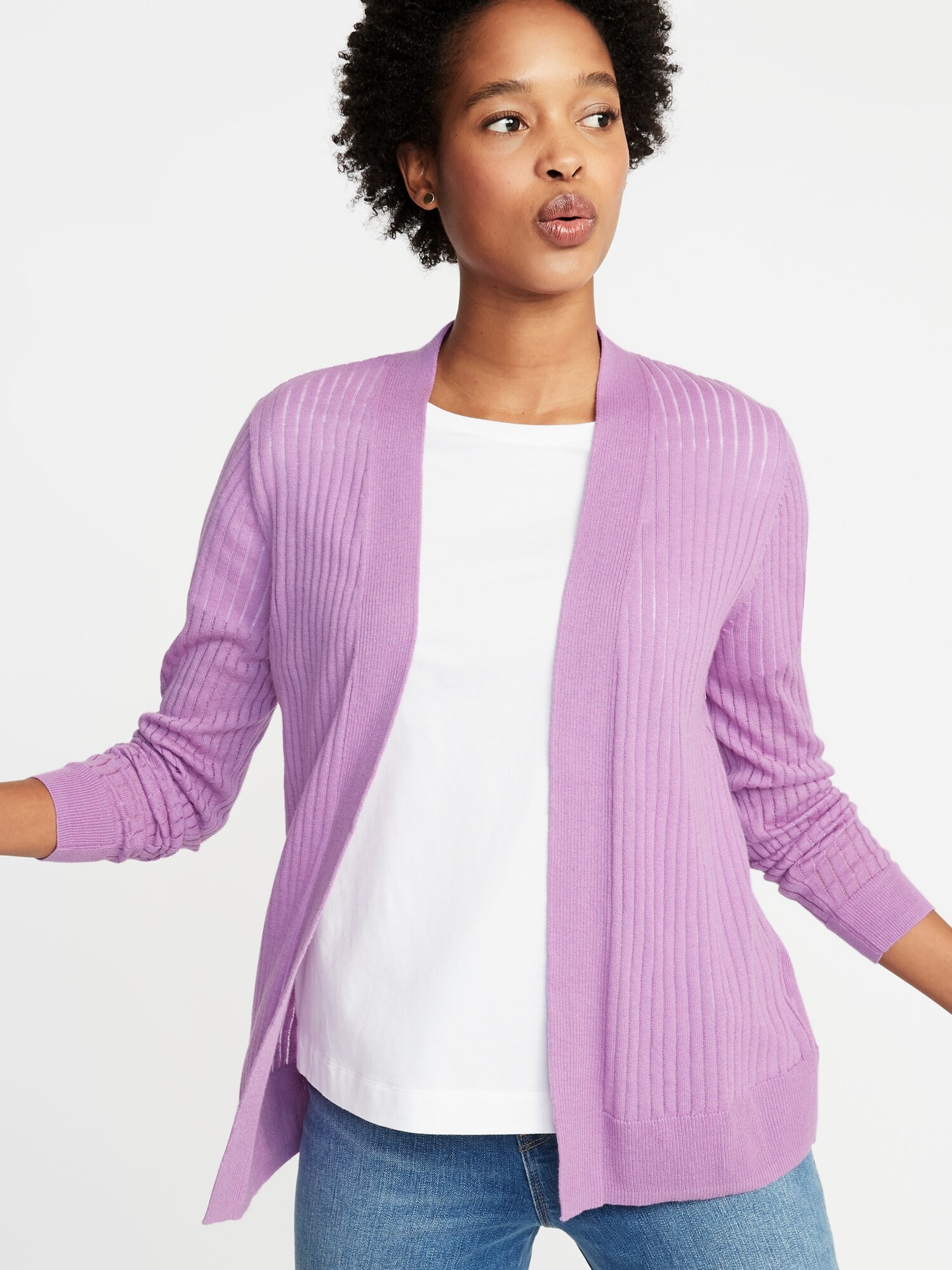 gap textured open front cardigan