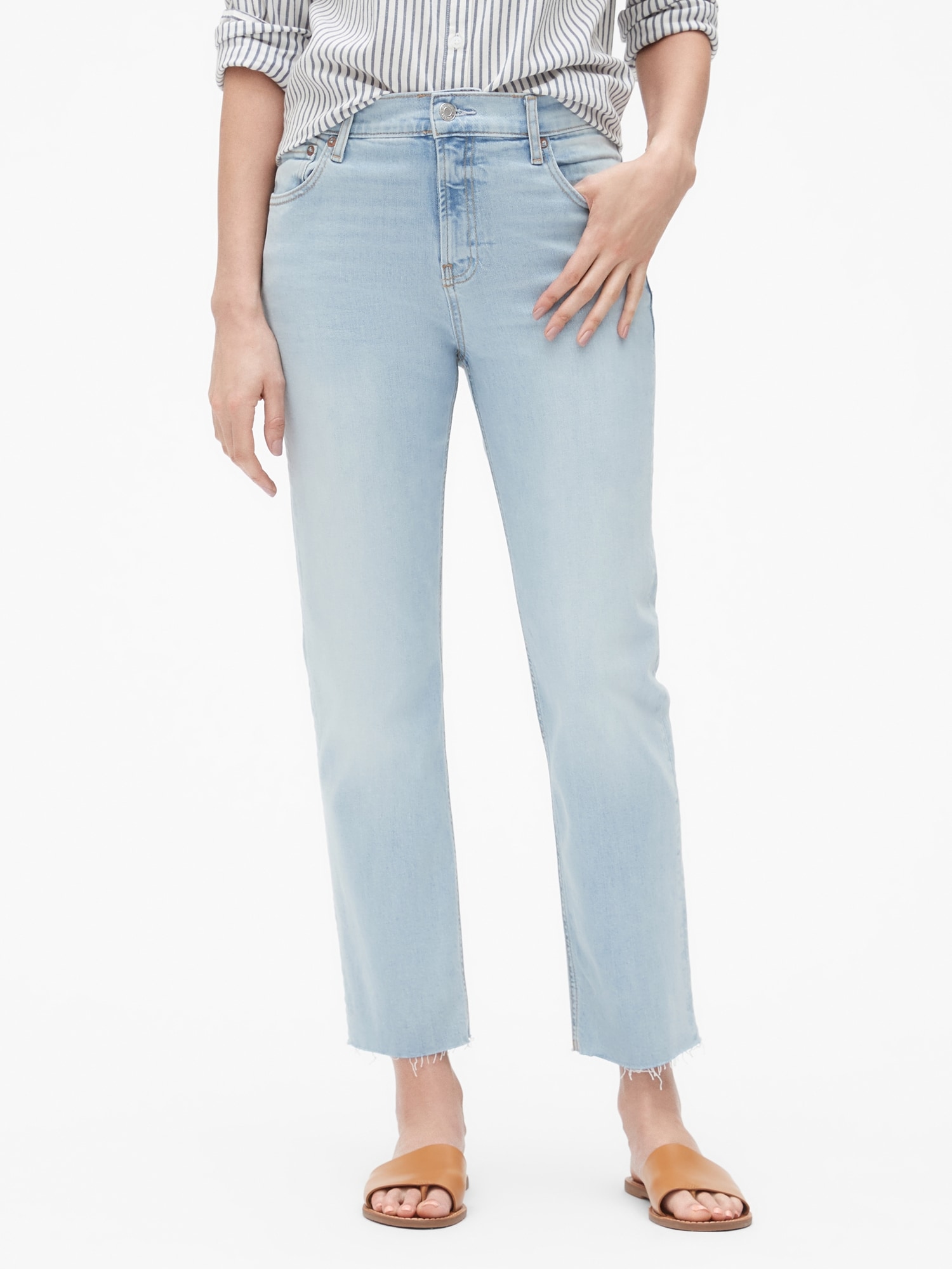 gap high rise cheeky straight jeans