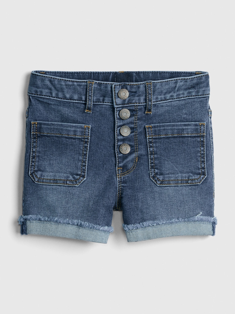 Kids High Rise Shortie Shorts