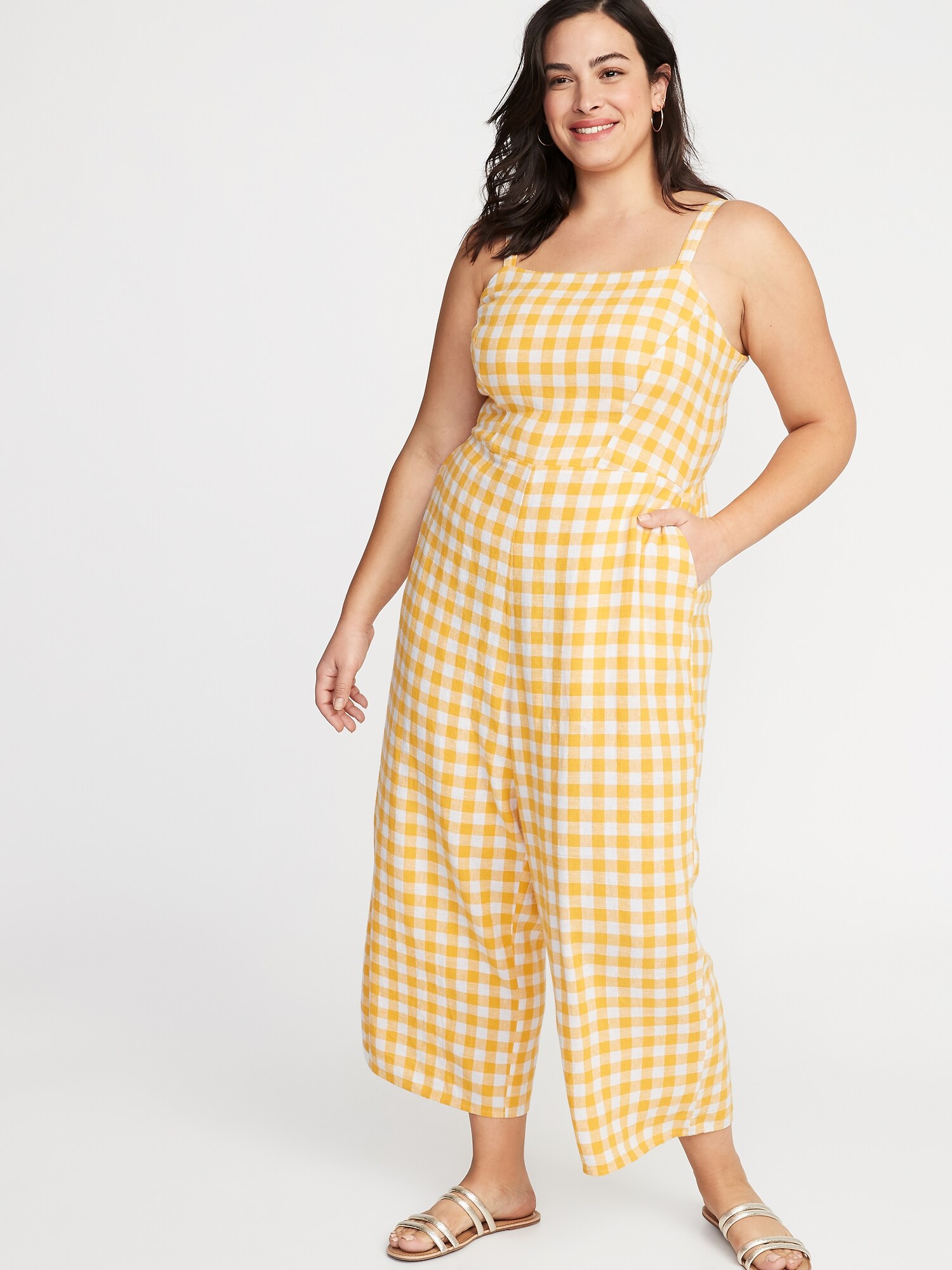 old navy yellow jumpsuit