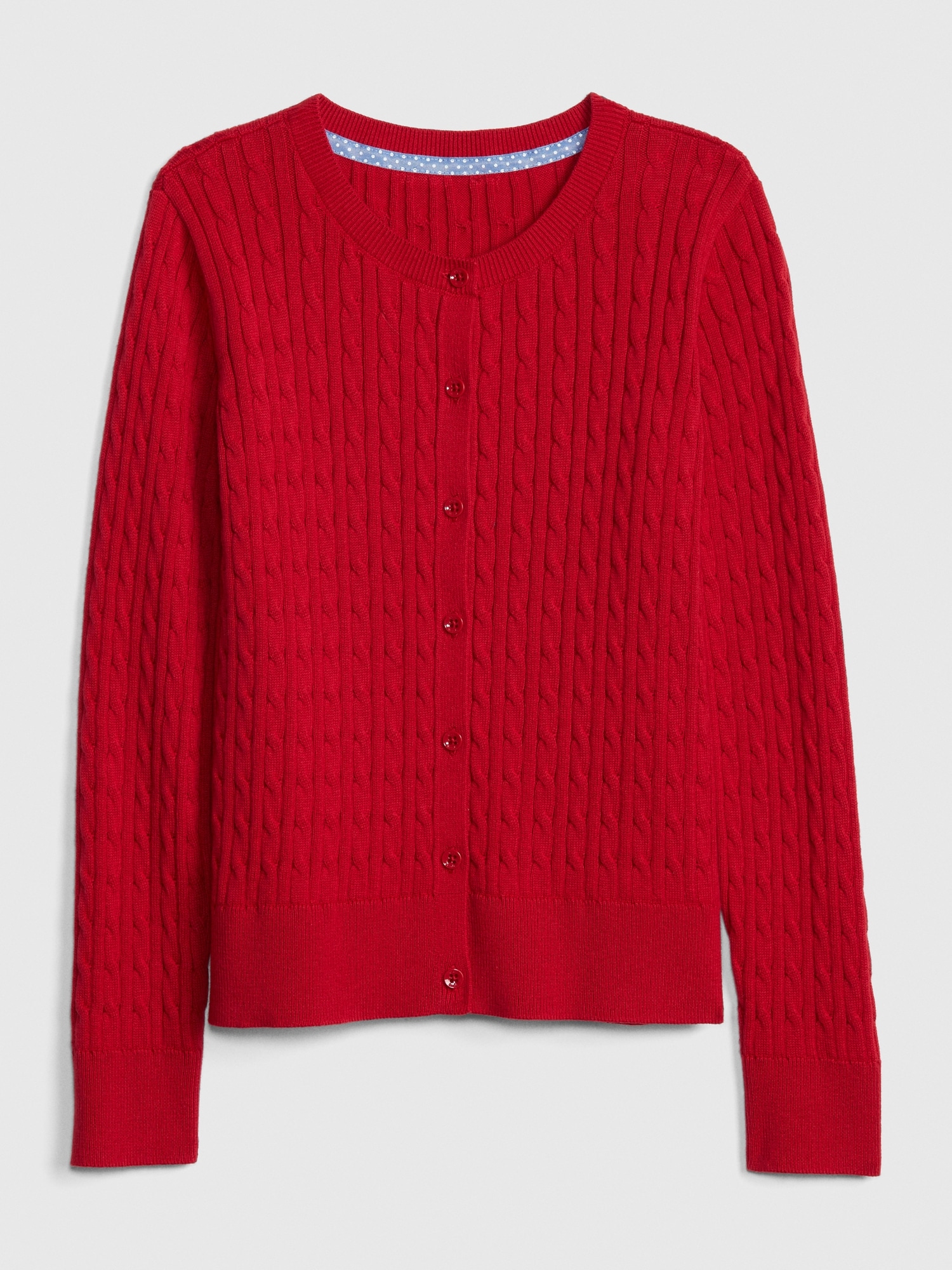 gap red cardigan