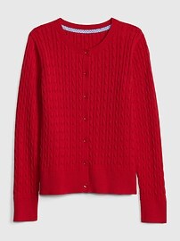 갭 키즈 여아용 가디건 GAP Kids Uniform Cable-Knit Cardigan Sweater,true indigo