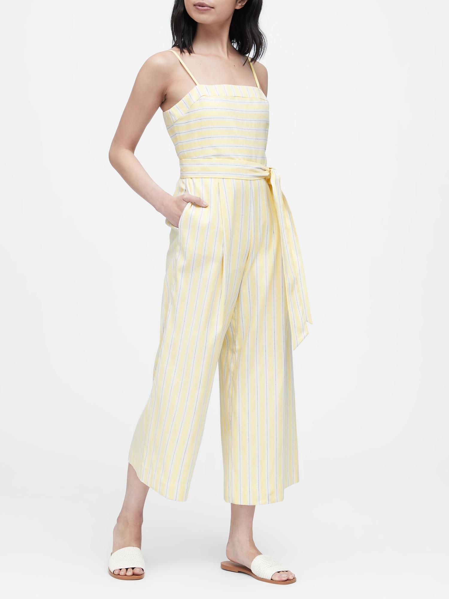 white jumpsuit banana republic