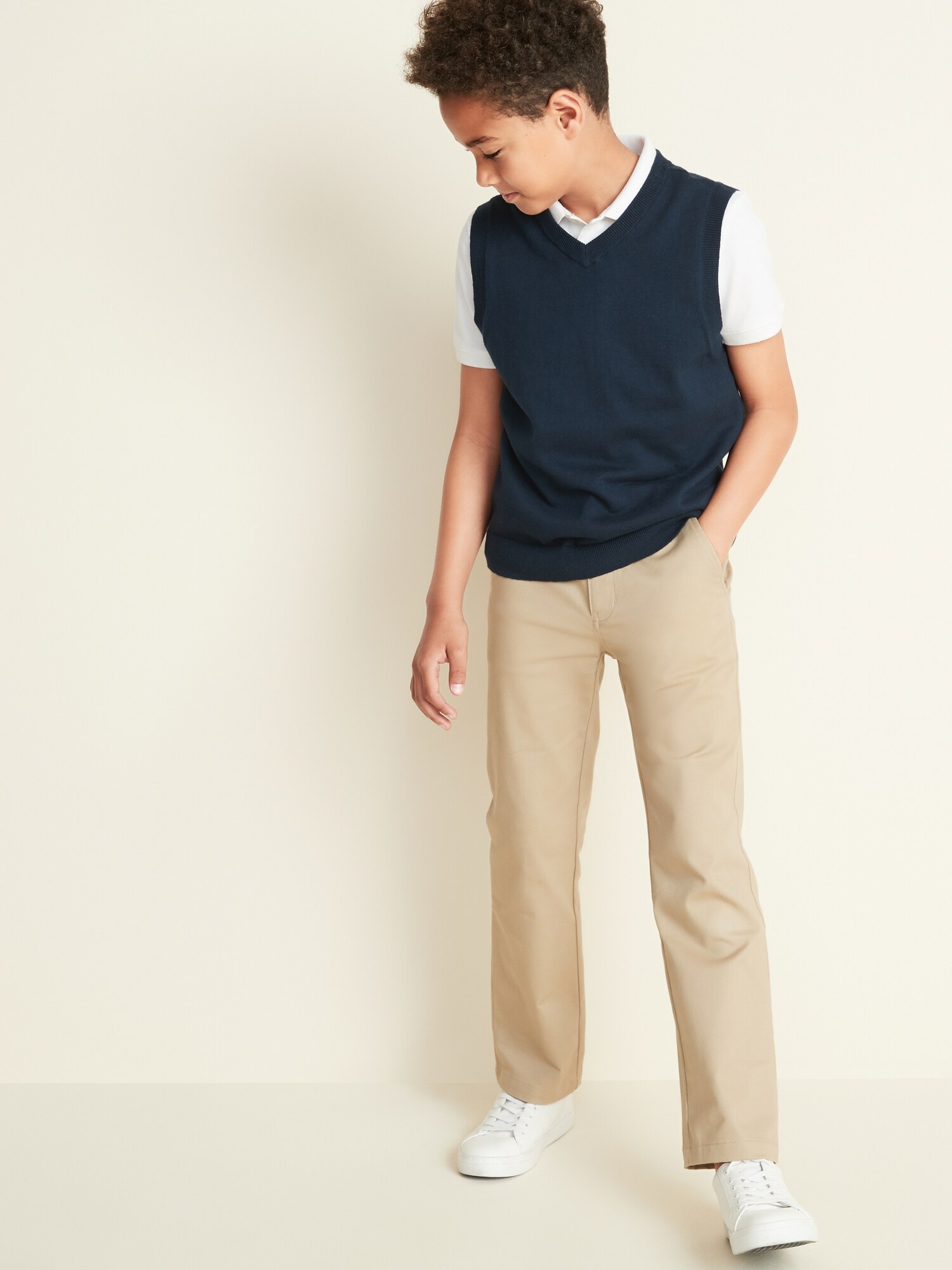 sweater vest and polo shirt