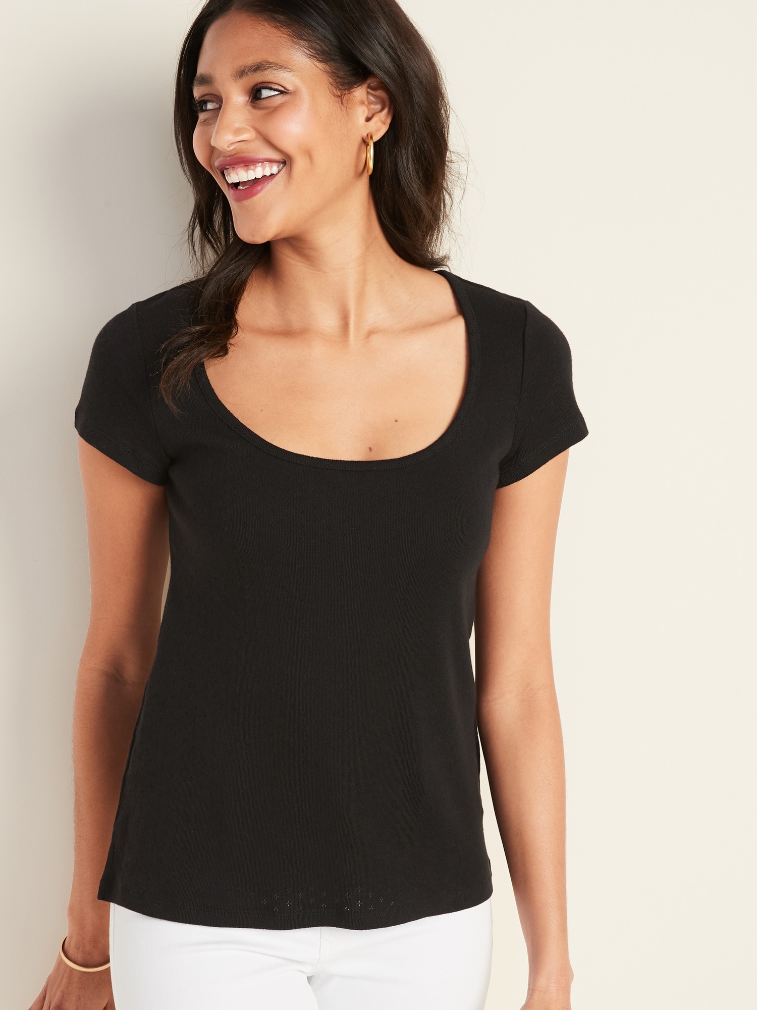 gap scoop neck tee