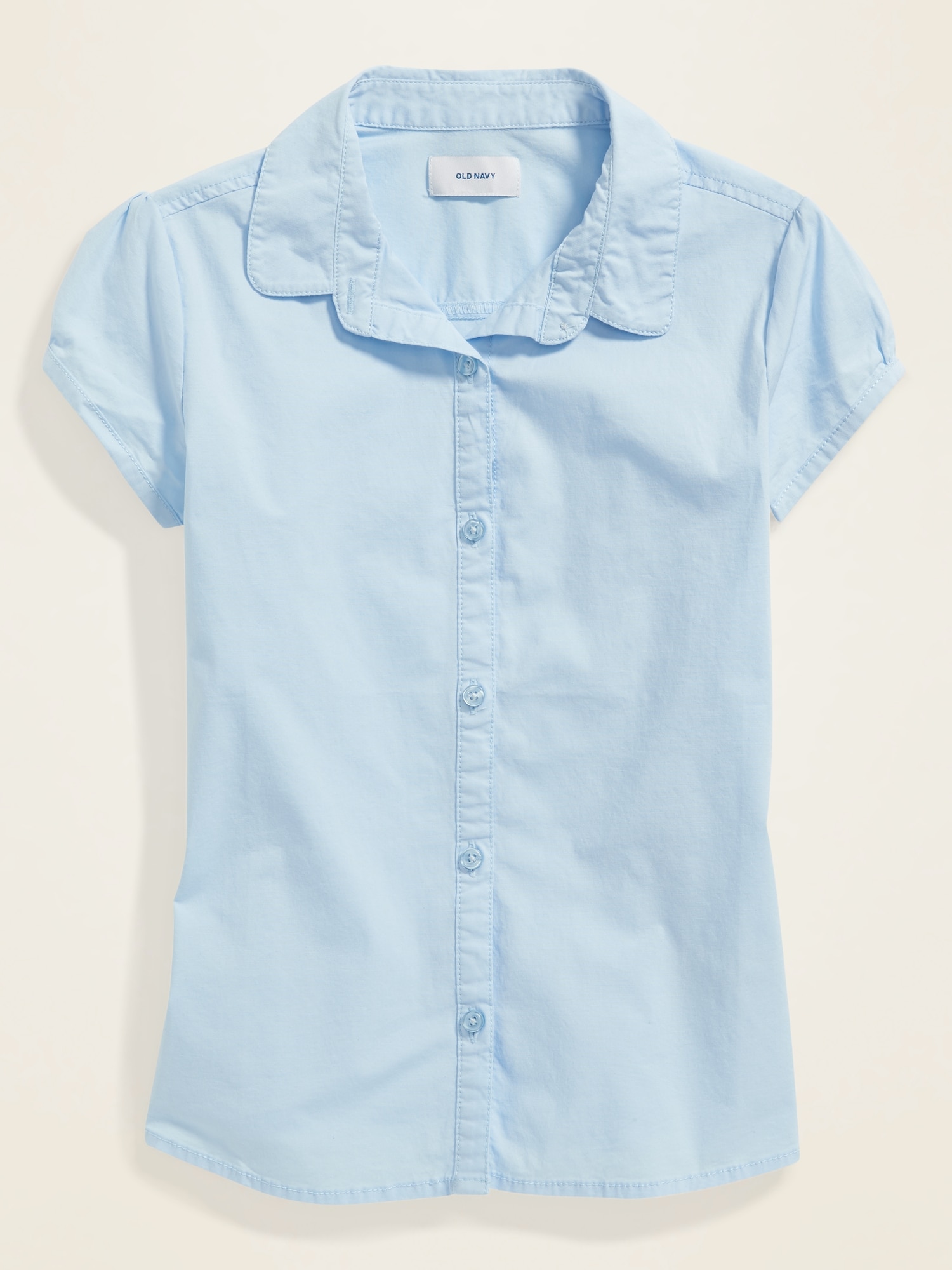 Uniform Short-Sleeve Poplin Shirt for Girls