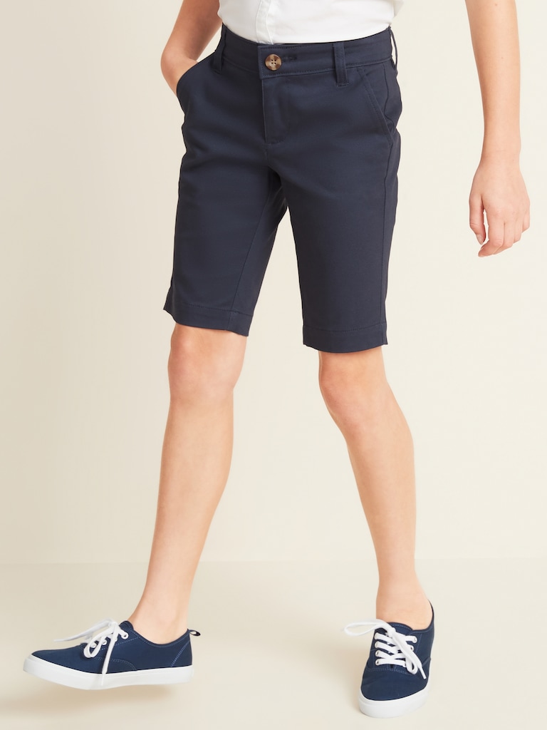 Uniform Skinny Twill Bermudas for Girls
