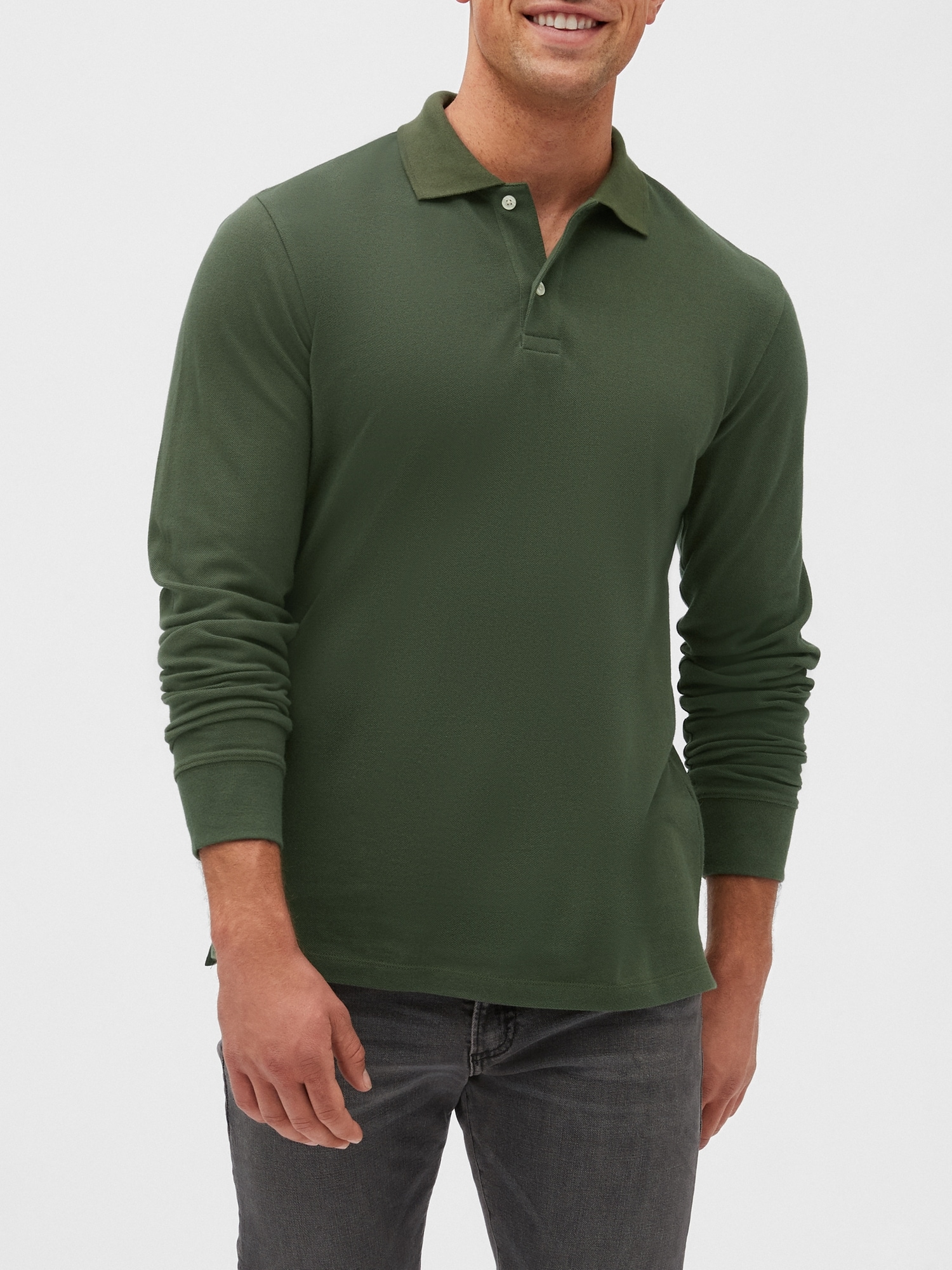 gap mens long sleeve polo shirts