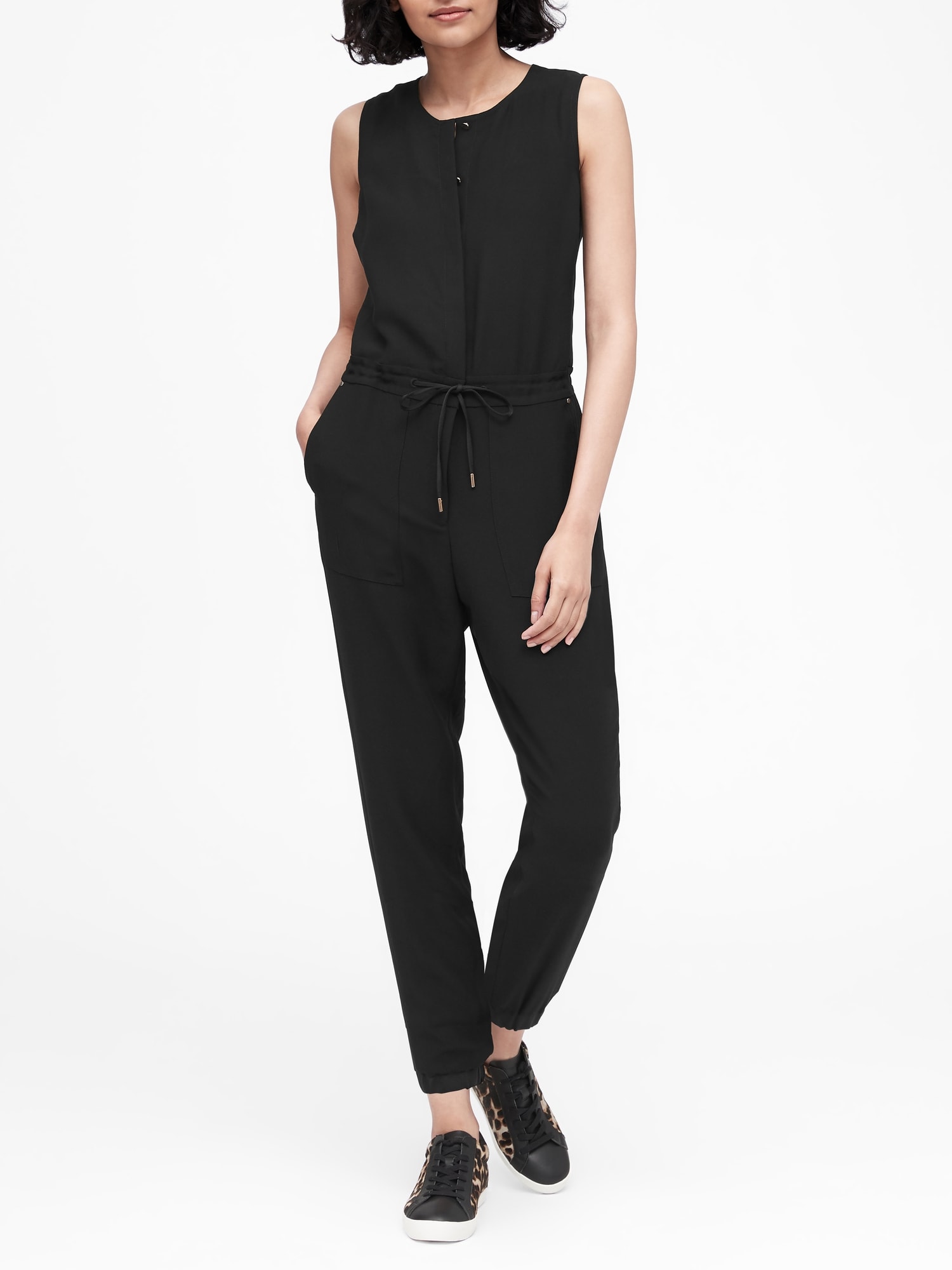 banana republic side stripe jumpsuit