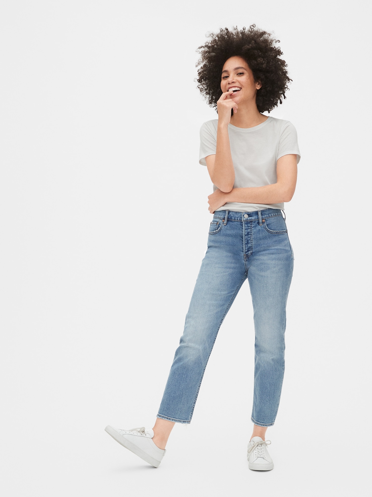 gap high rise cheeky straight