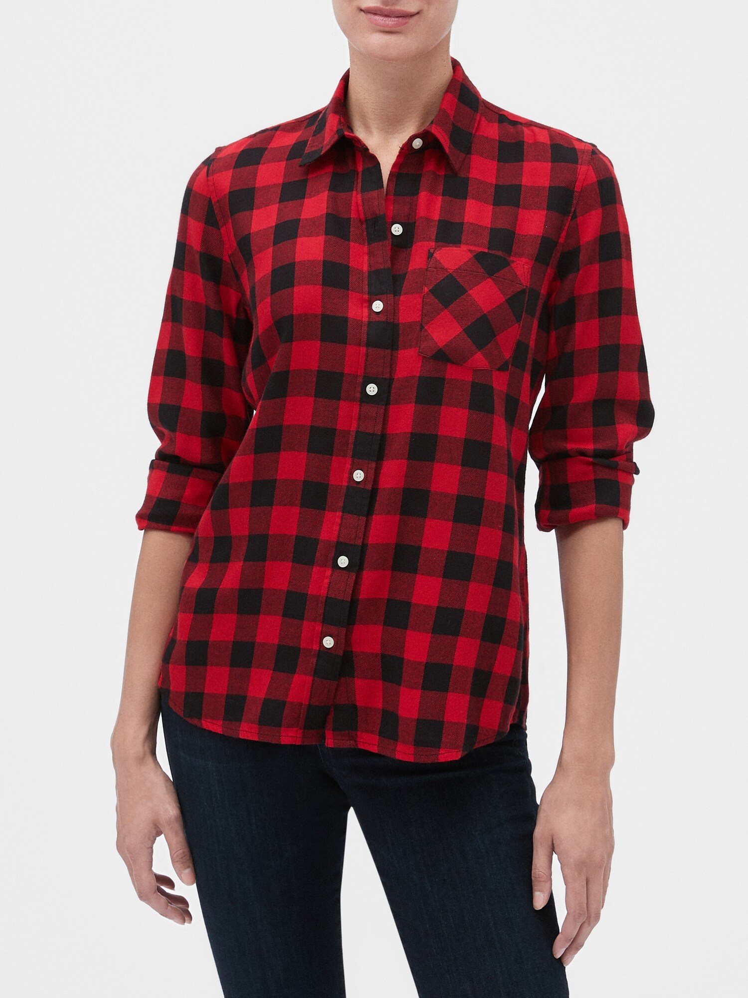 gap red plaid shirt