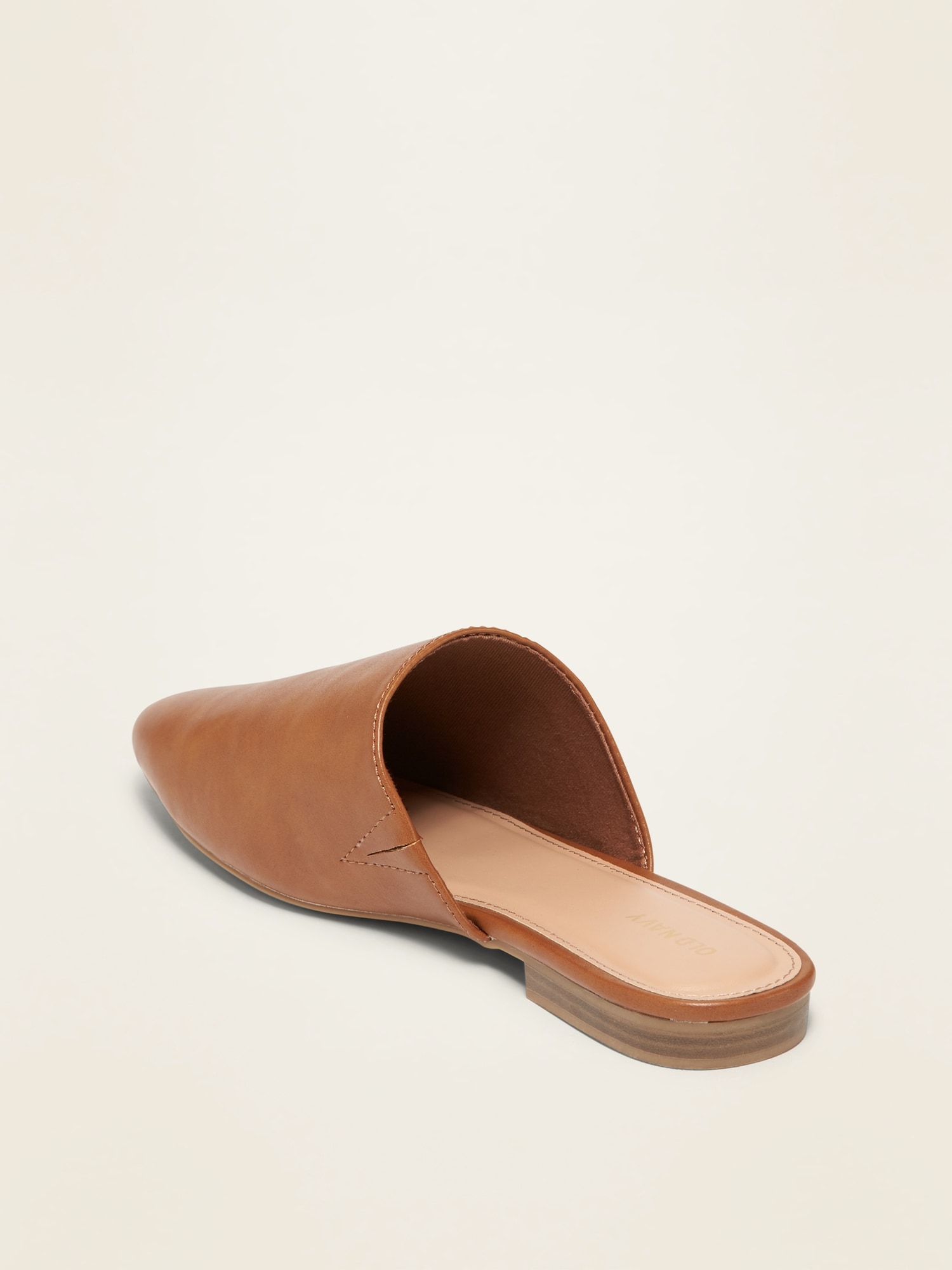 brown leather mules flat