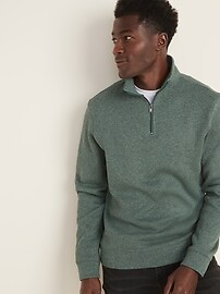 zip up mock neck sweater