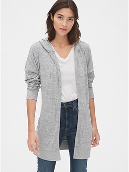 longline hooded cardigan womens