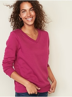 Relaxed V-Neck Sweatshirt for Women