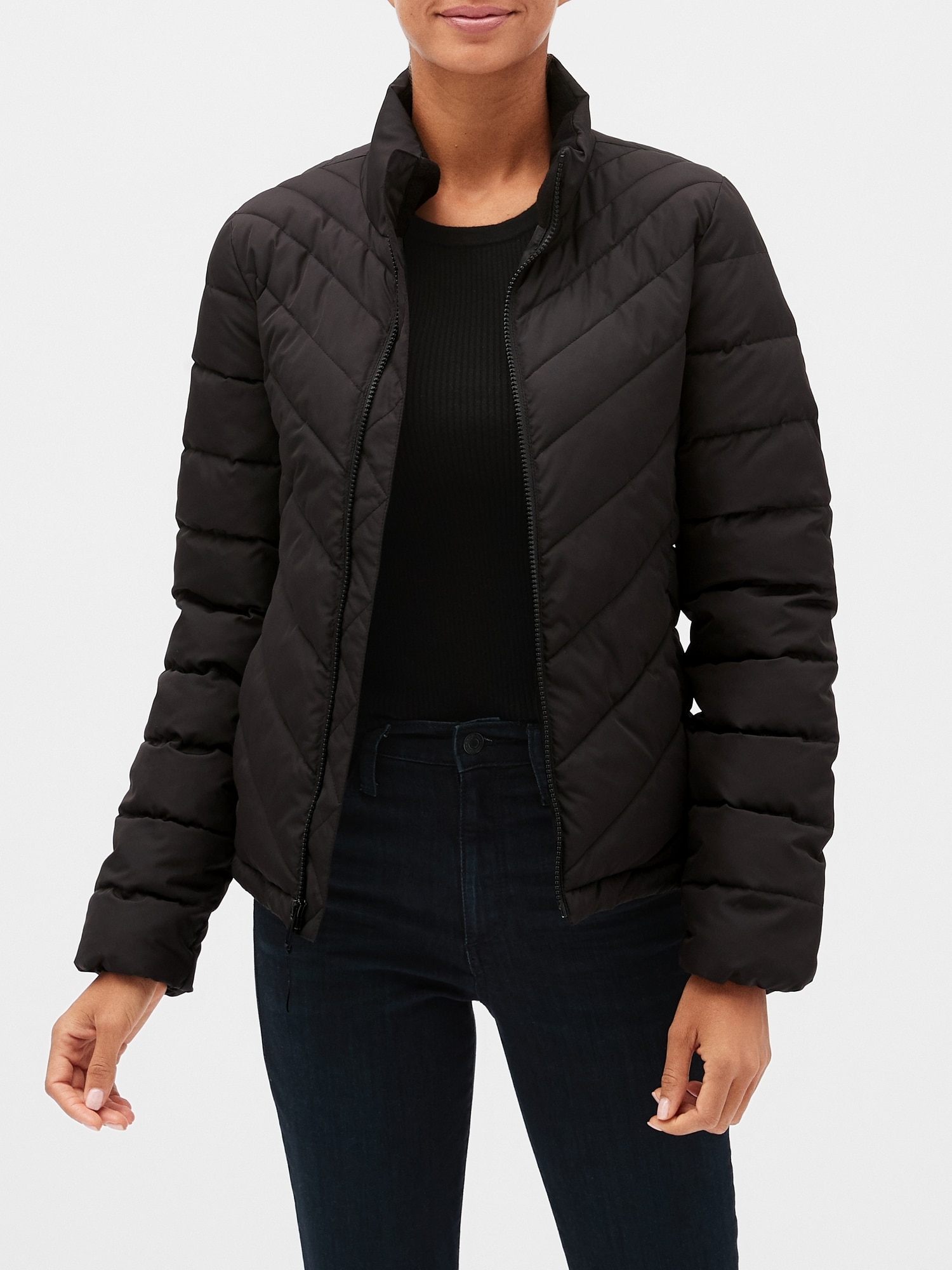 gap black puffer jacket
