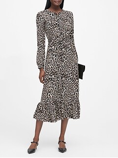 Animal print dress banana republic Clearance