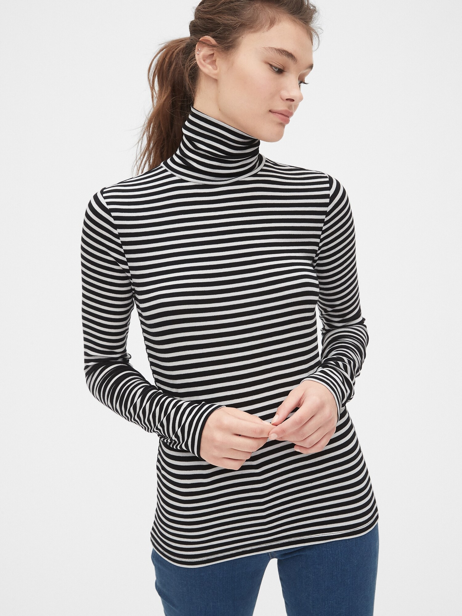 gap striped turtleneck