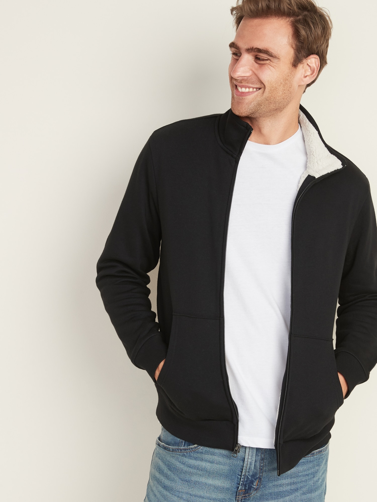 old navy mens sherpa hoodie