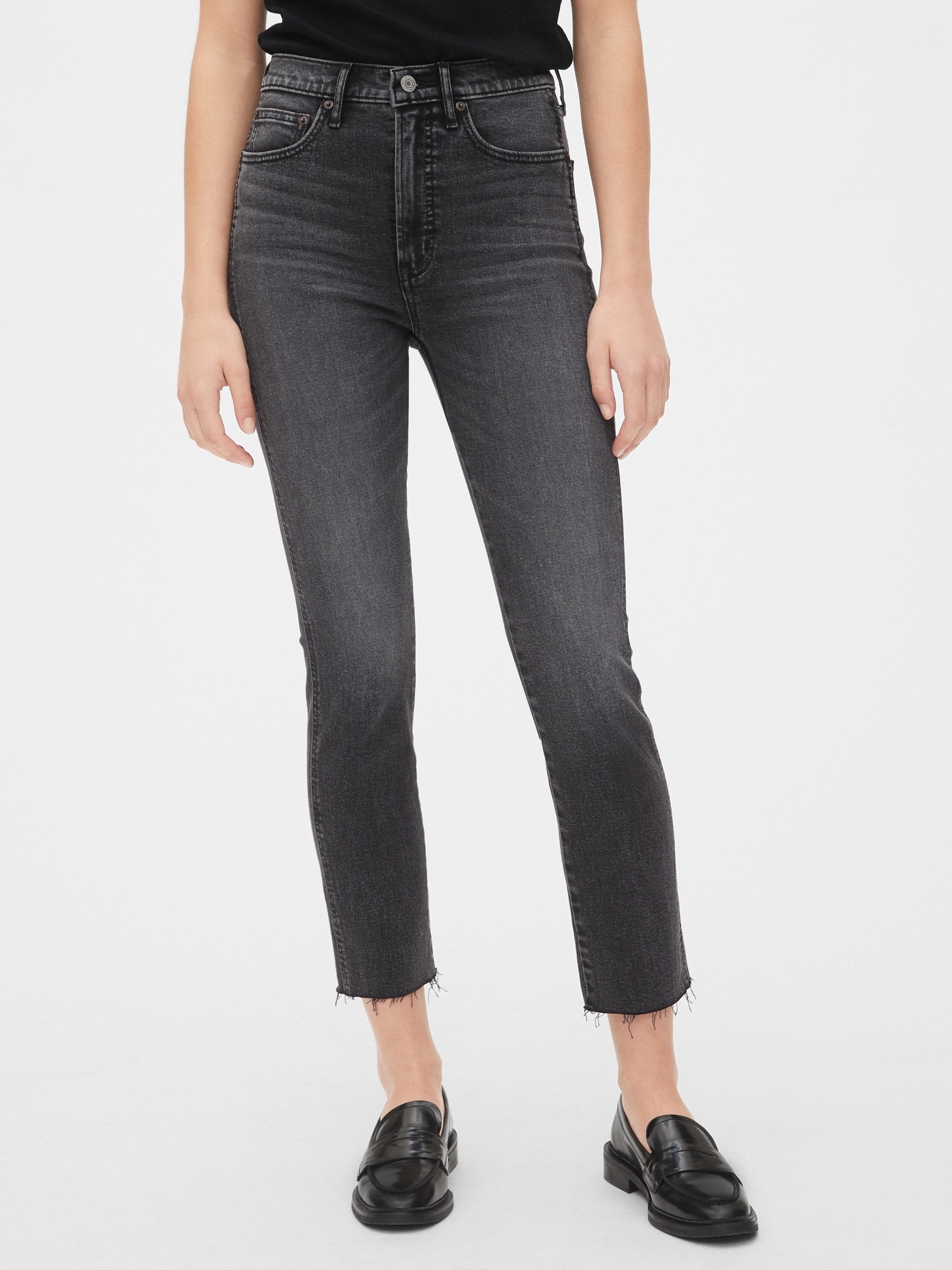 gap black high waisted jeans